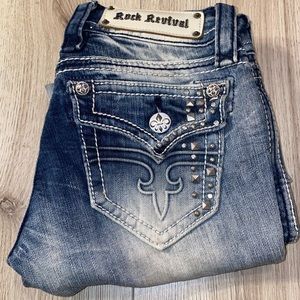 Rock revival Wendy capri cropped crop blue jeans denim